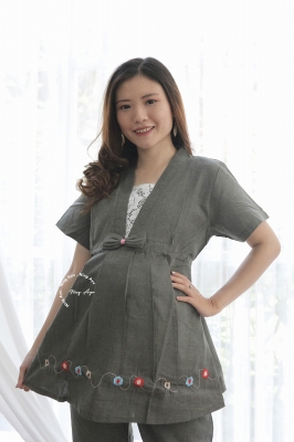  Baju Setelan Ibu Hamil Menyusui Casual VANIA SET - STD 117 HIJAU